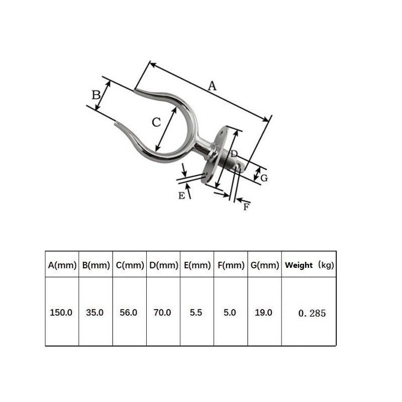 1 Piece Stainless Steel Rowlock Oarlock