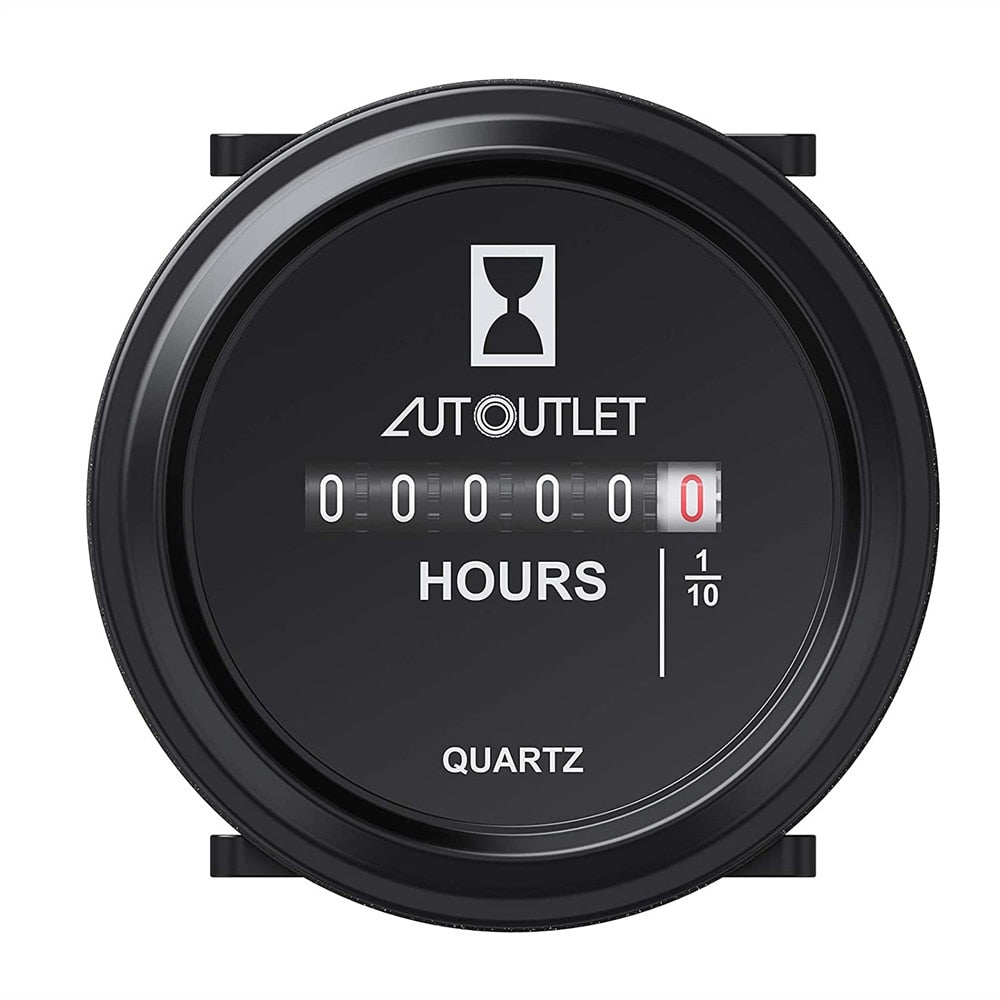 Mechanical Round Hour Meter Gauge AC/DC 6V-80V Quartz Hour Meter 2 Inch