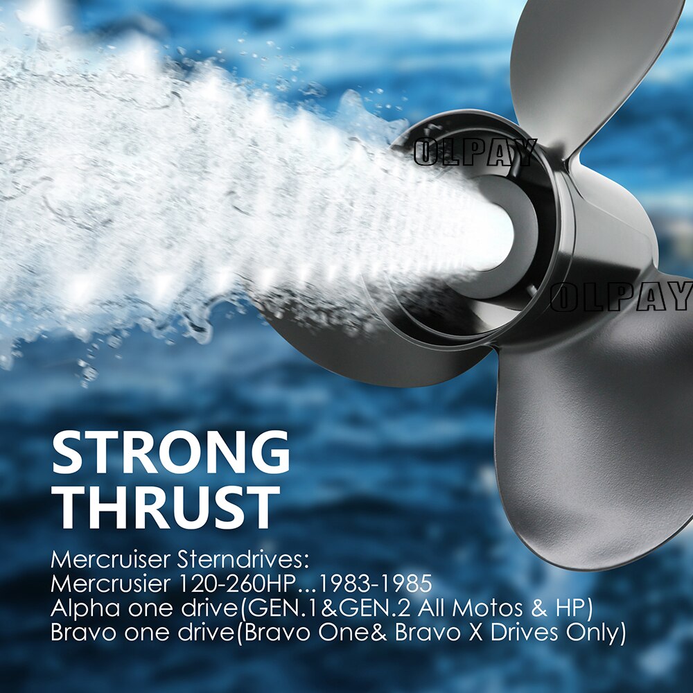 14 1/2 x 19 Pitch 48-832830A45 Upgrade Aluminum Propeller for Mercury Outboard Engines Mercruiser Alpha One Propeller