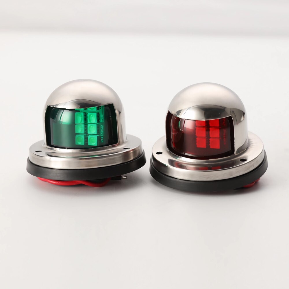 2Pcs LED Waterproof Boat Navigation Lights Red Green