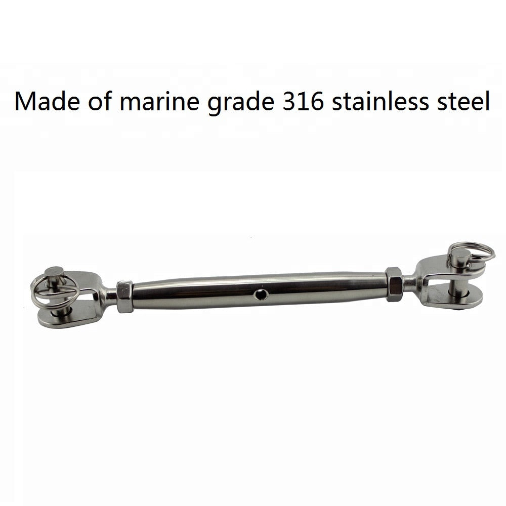 5PCS 316 Stainless Steel Euorpean Closed Body Turnbuckle Jaw And Jaw M5 M6 M8 Marine Hardware Rigging Screw For Cable Railing