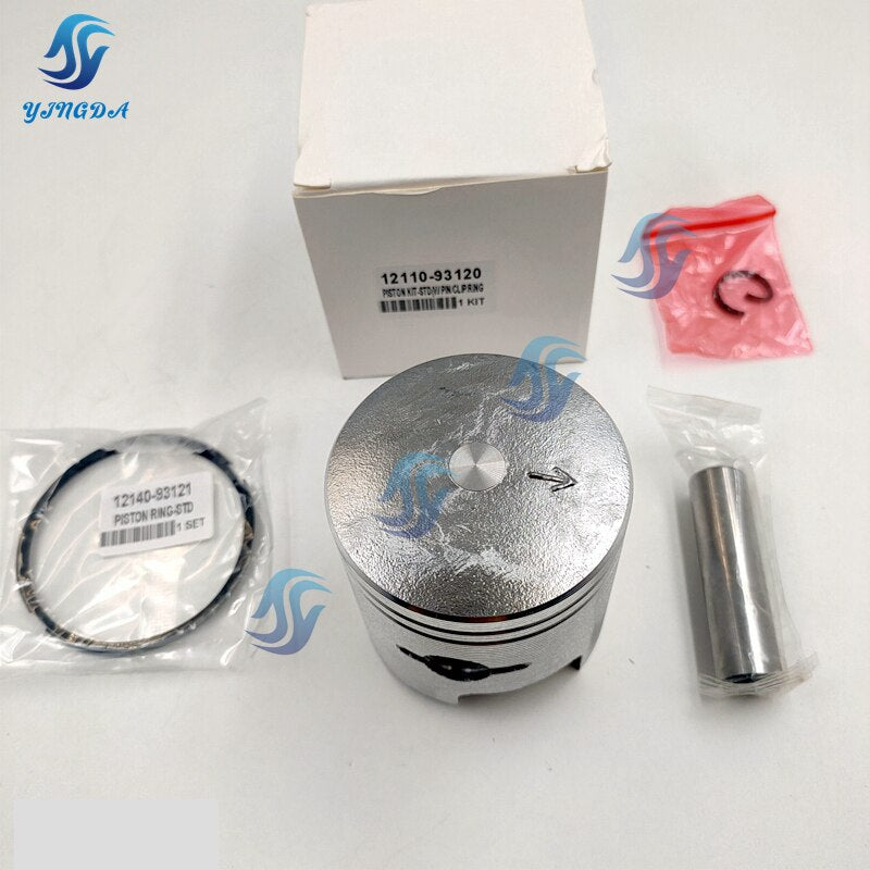 Piston Kit Std With Rings Replace for Suzuki Outboard Engine 9.9HP 15HP DT9.9 DT15 12110-93120-000