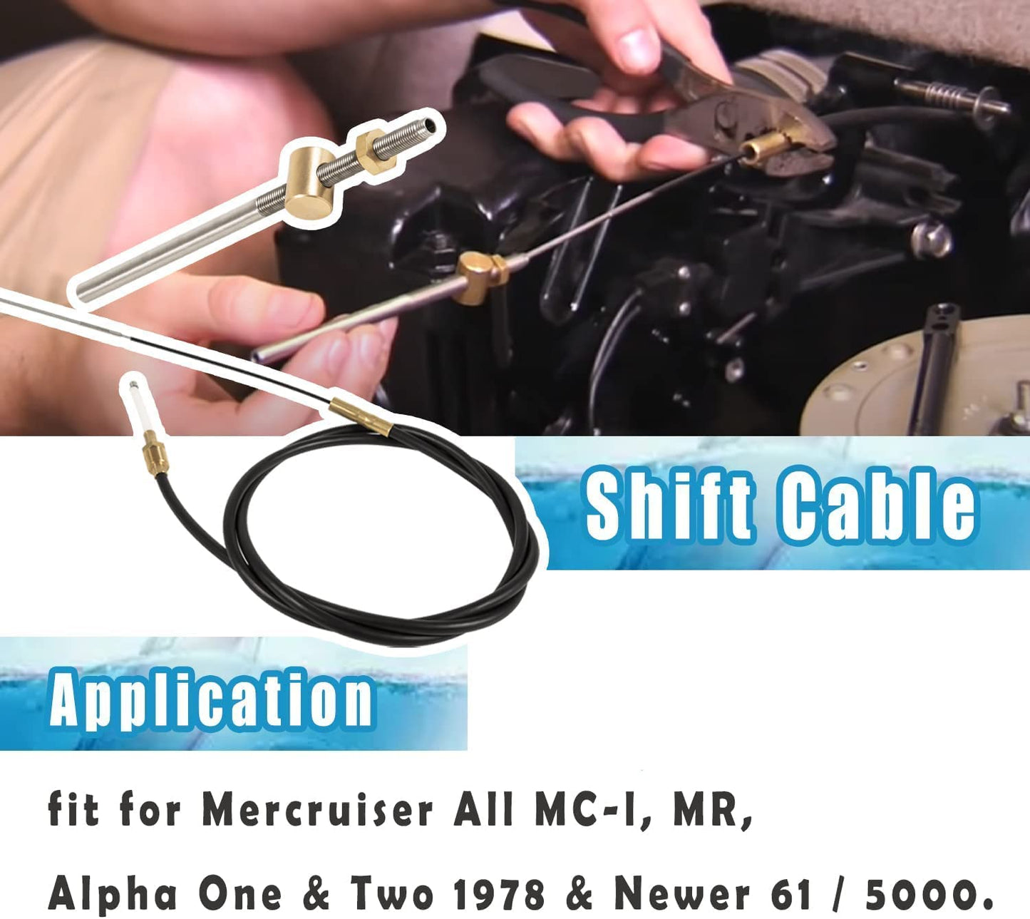 Shift Cable Kit  for Mercruiser Alpha Gen One & Two 1 2 Mr MC