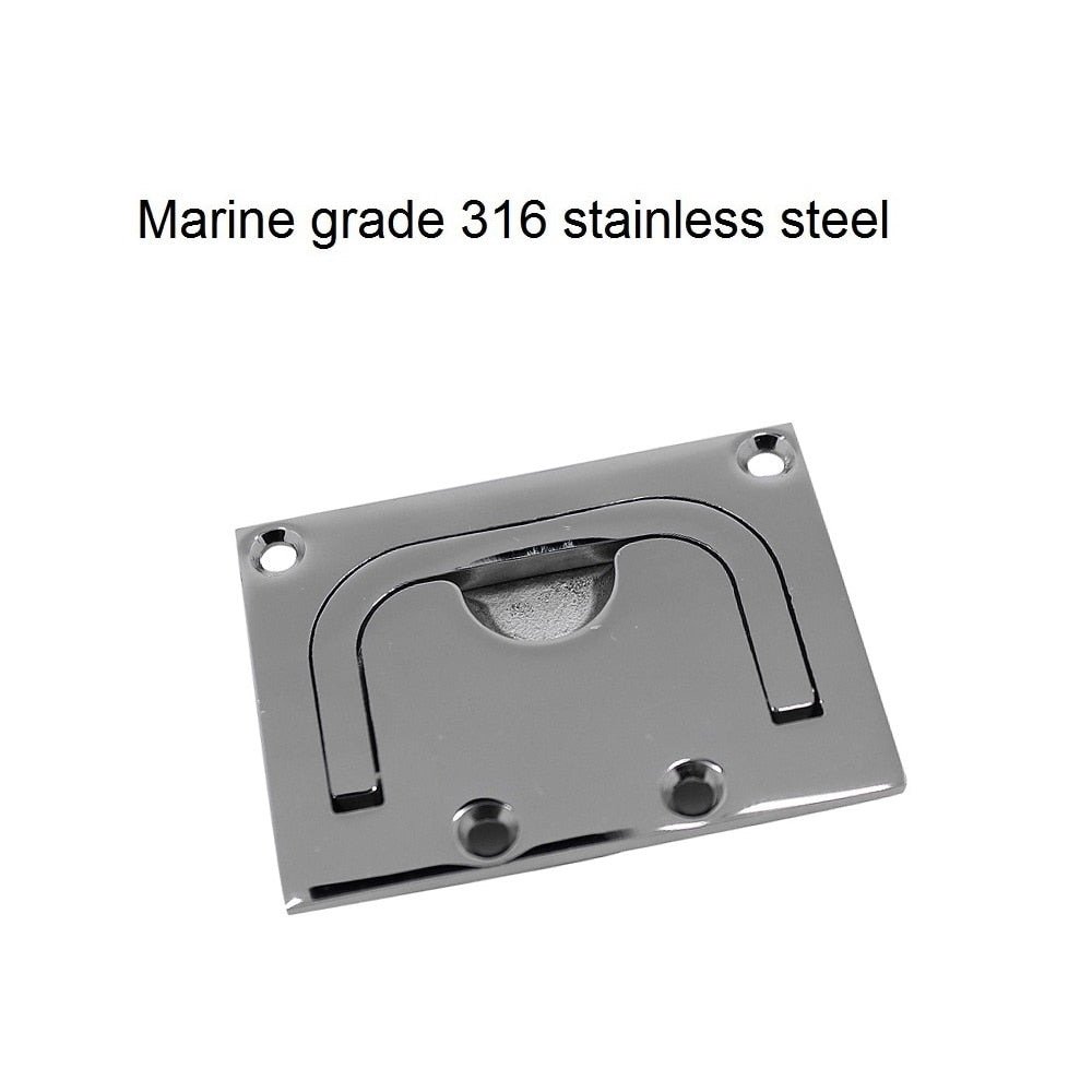 57 X 76mm  Square Stainless Steel 316 Flush Mount Deck Slam Hatch Marine High Mirror Polishing Locking Latch Sliding Boat