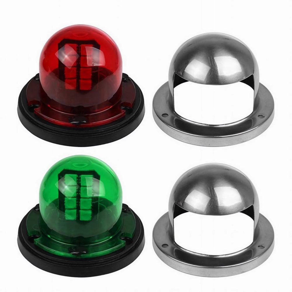 2Pcs LED Waterproof Boat Navigation Lights Red Green