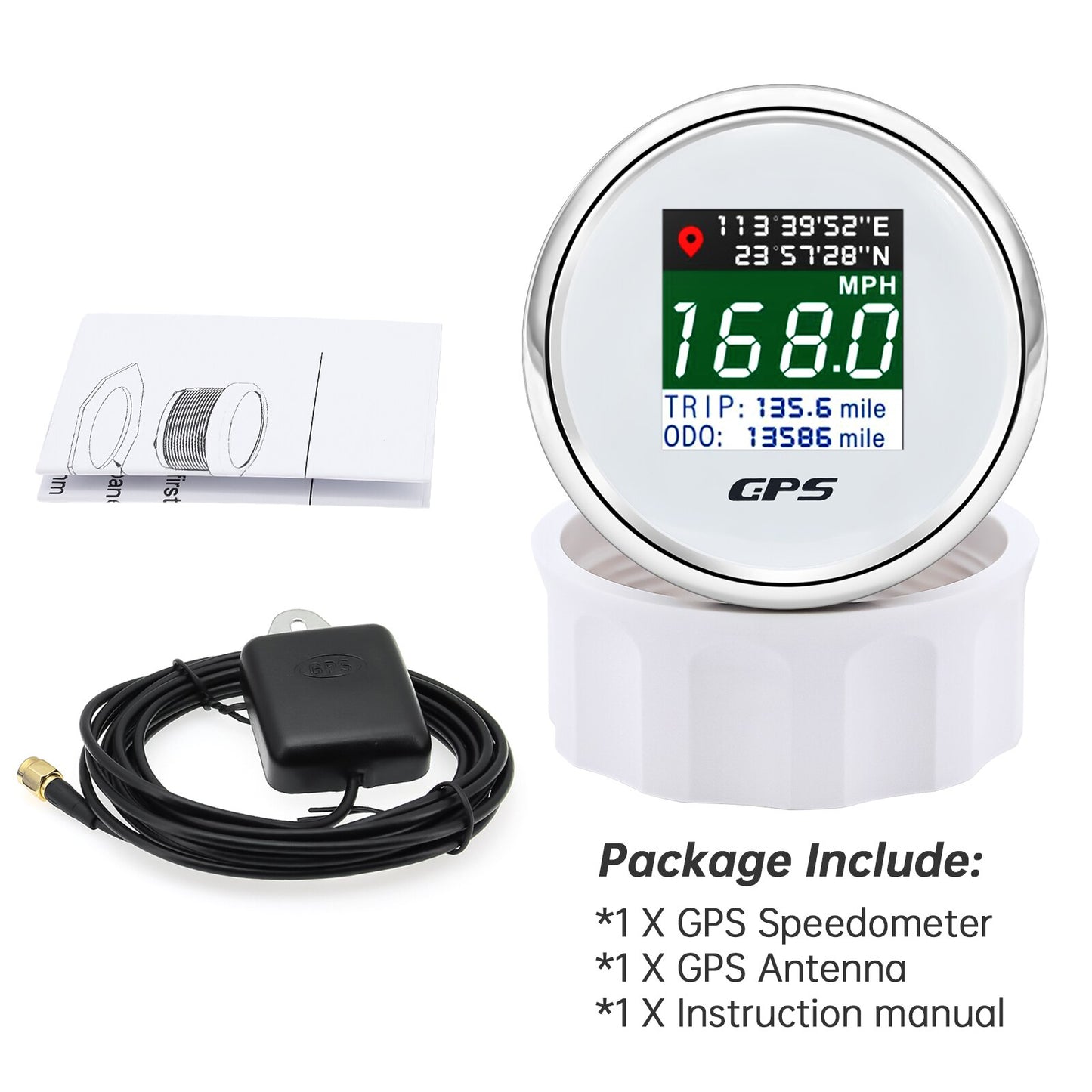 52MM GPS Speedometer With GPS Antenna