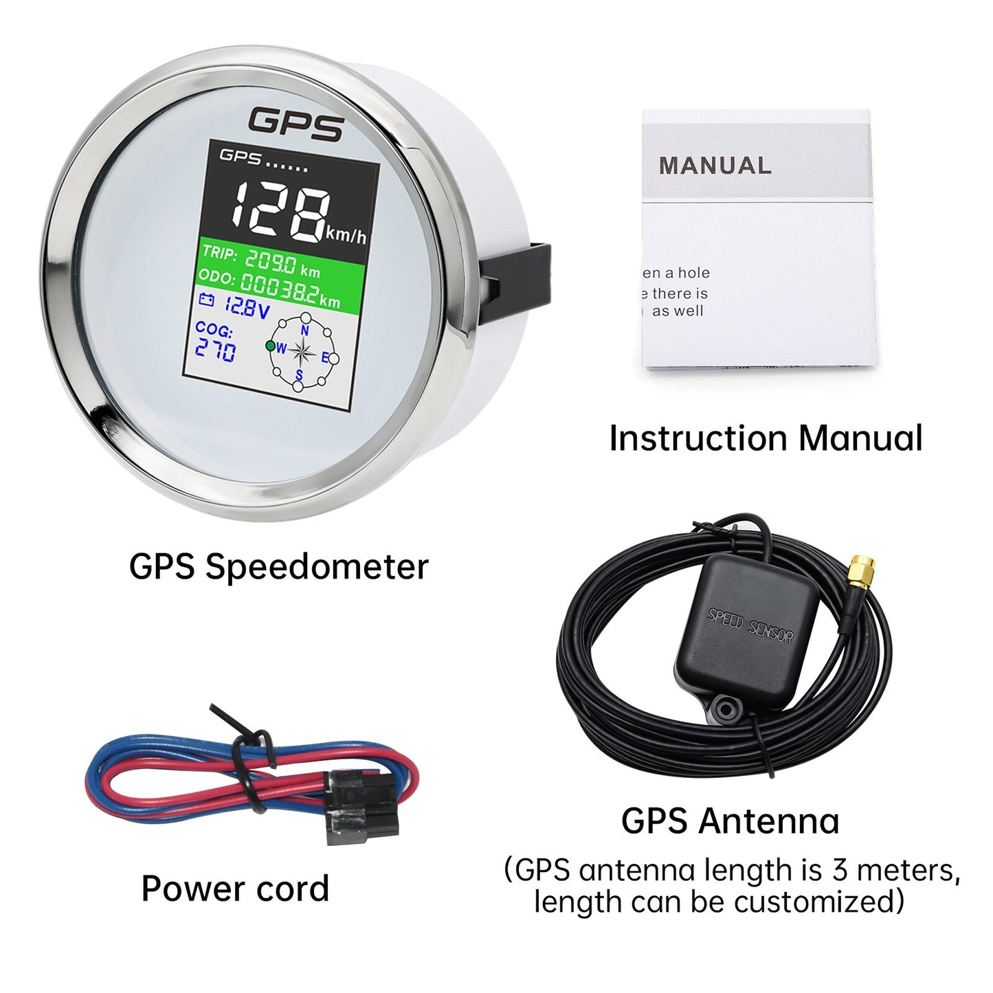 85mm Waterproof Digital GPS Speedometer Gauge MPH Knots Km/h