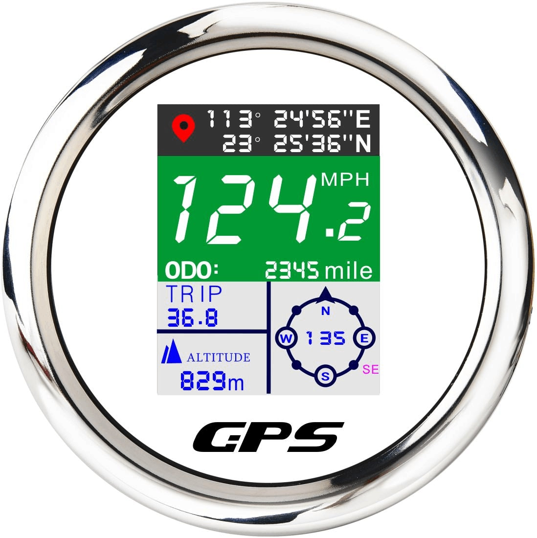 85mm Waterproof Digital GPS Speedometer Gauge MPH Knots Km/h