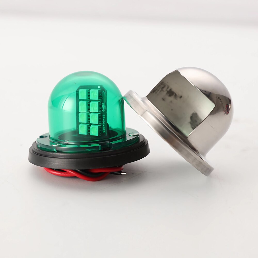 2Pcs LED Waterproof Boat Navigation Lights Red Green