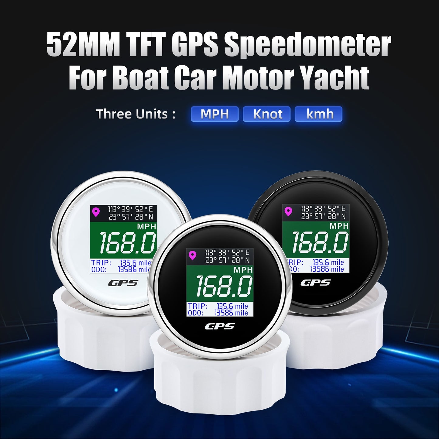 52MM GPS Speedometer With GPS Antenna